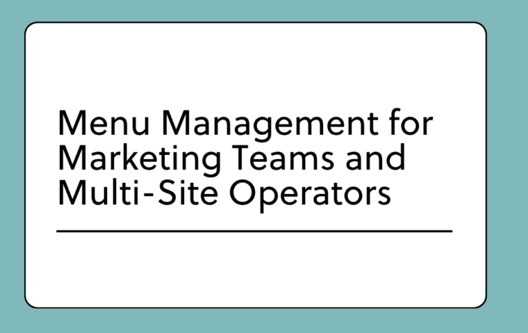Menu Management for Marketing Teams